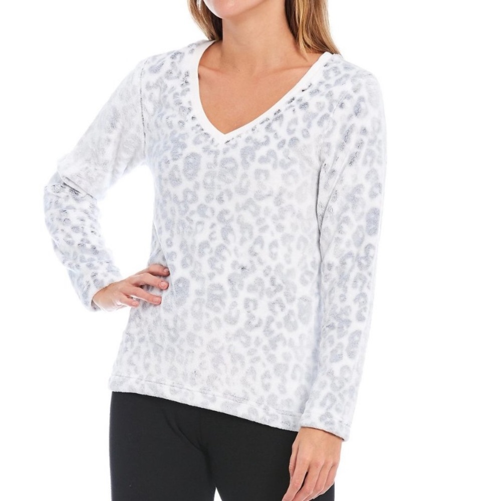 Ugg Sweater Top Daisy Fleece Cotton Blend V-neck Long Sleeve Size M